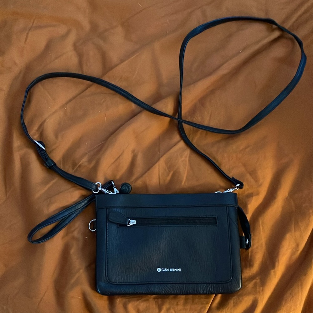 Giani Bernini Small Black Leather Crossbody Bag